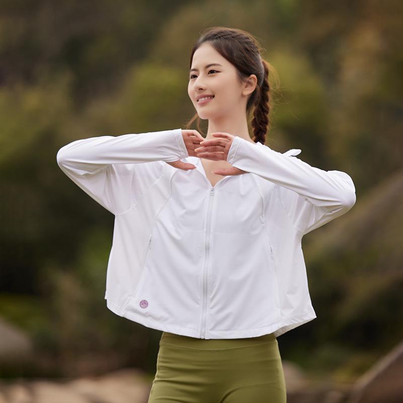 Damen Eisseide UV-Schutz Kapuzenumhang - Schwarze Krempe, Sonnenschutz, Sommer-Outdoorbekleidung