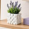 3D Printed Pixel Cube Planter, Grid Spliced Decor, Retro Geometric Ornament, Matte Breathable Structure, Compact Desktop Pot for Succulents Green
