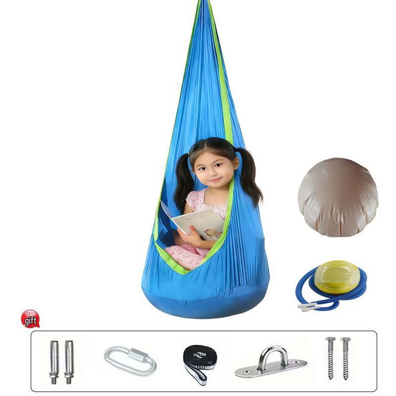 Children's Hanging Chair with Inflatable Cushion - Portable Swing for Parks and Yards
