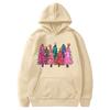 Women's Sweatshirts O-neck Long Sleeve Christmas Printed Top Solid Color Hoodie