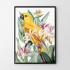 Poster Parrot In Exotic Flowers