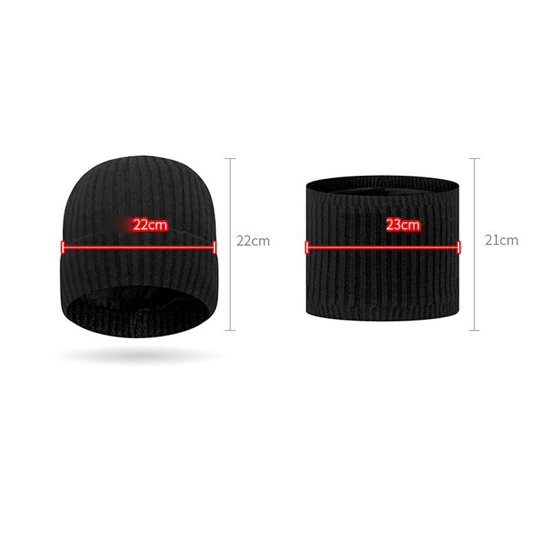 Vinterull Varm Stickad Mössa Herr Utomhus Vindtät Köldtålig Fleece Nackvärmare Tvådelad Ullmössa