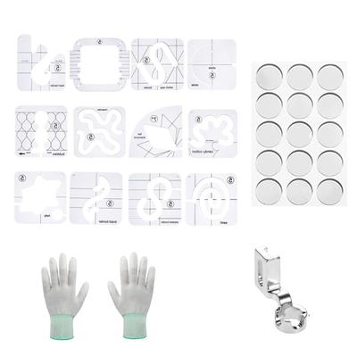 15 Pcs Acrylic Quilting Ruler Frees Motion Quilting Template Set Sewing Ruler Sewing Stencil Template for Craft Hobbyist