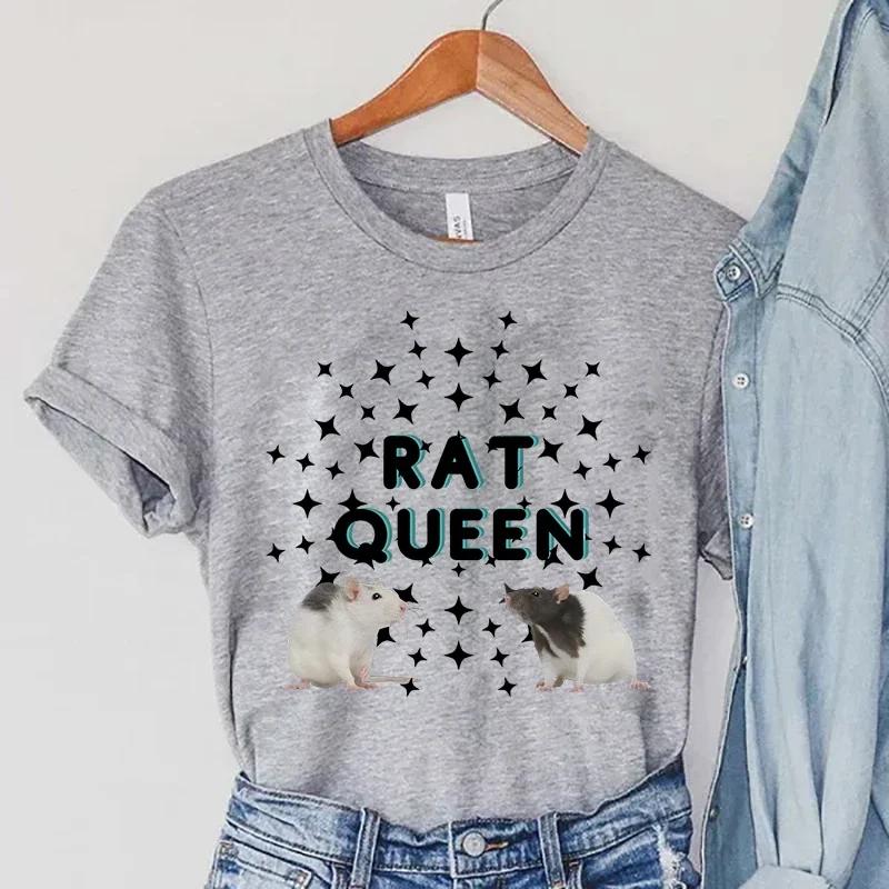 Krysí trička Dámská Krysí královna Oblečení Harajuku Stars Trička Vintage Animal Fashion Dámská trička Krysa Ležérní Dámská trička
