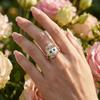 Rhinestone Dog Head Ring Kitten Animal Ring Personality Irregular Opening Ring  for Cat Dog Lovers
