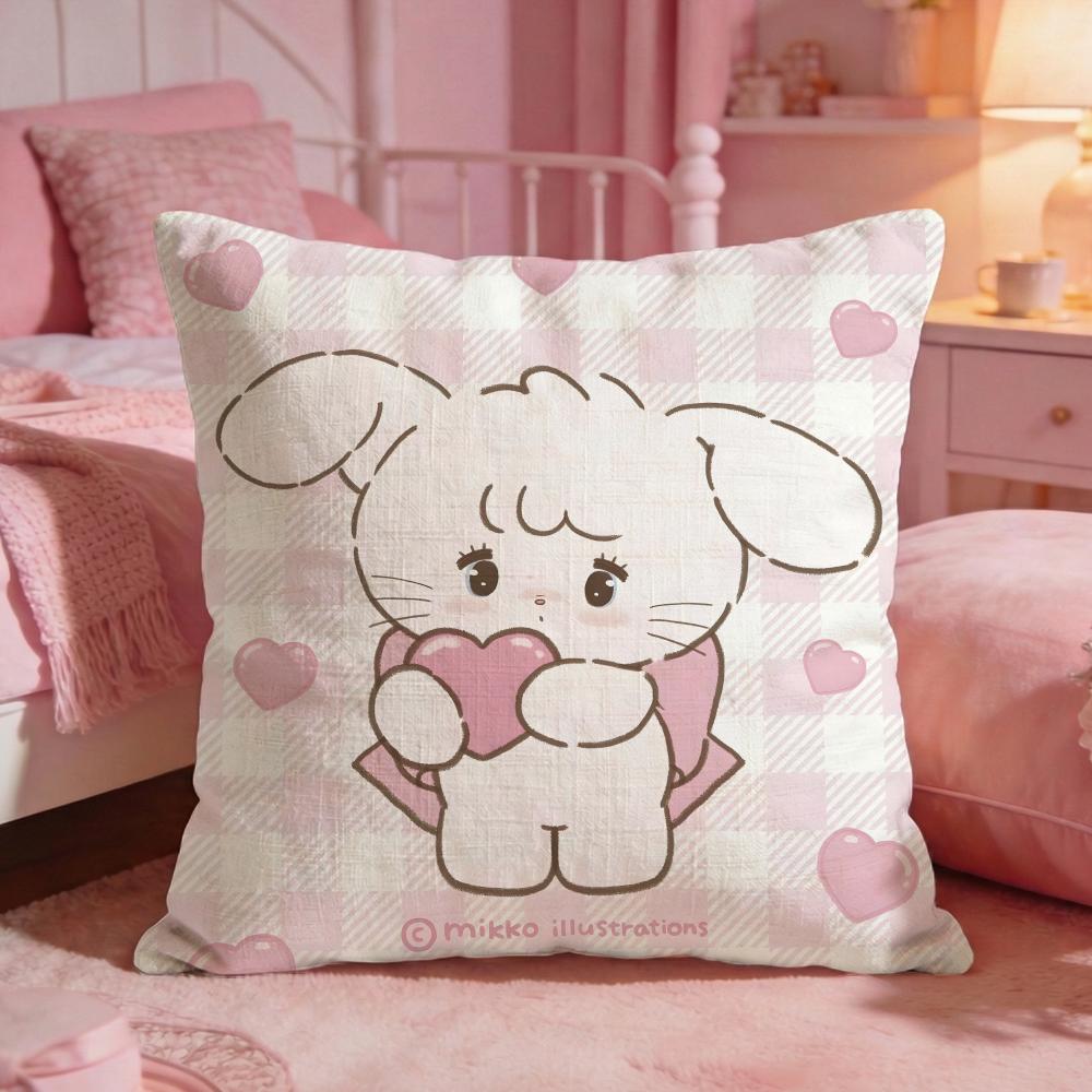 MMikkoS Cute Cat Cartoon Cushion Cover Premium Comfort Reversible Pillow Cove Two In One Design For Any Room  Car Interior
