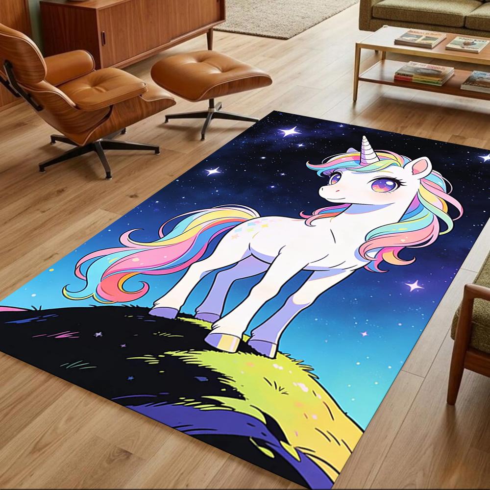 Magical Unicorn Dreamscape Non-Slip Home Carpet Design for Office Decor Living Room Bedroom Gift