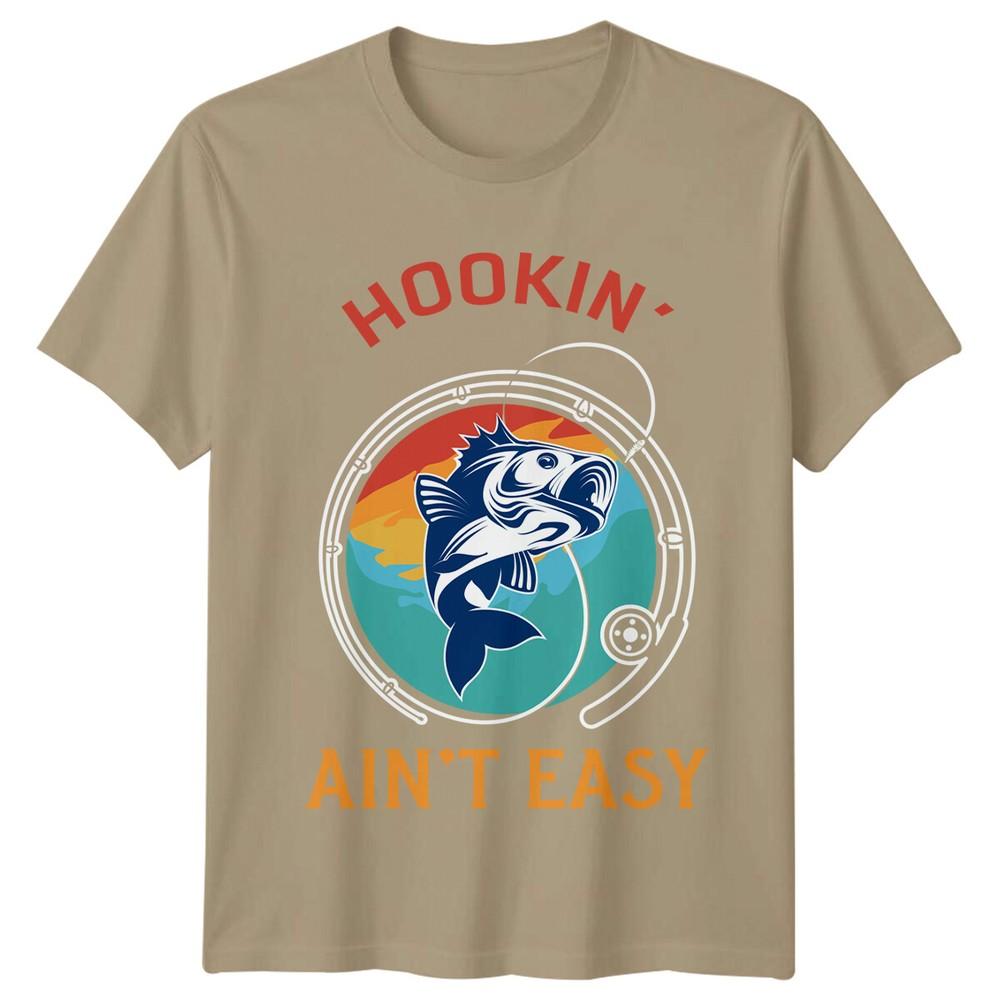 Hookin Aint Easy Fishing Hobby Unisexs TShirt Graphic Tee S
