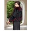 Fur Mid-length Whole Leather Rabbit Fur Coat White Goose Down Lining Raccoon Fur Collar New Autumn and Winter Coat