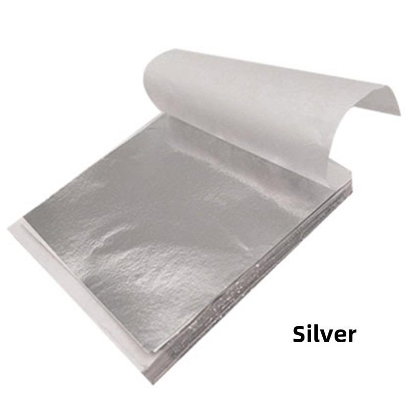 Goudfoliepapier, zilverfoliepapier, 100 STUKS 9 * 9cm, gebruikt voor essentiële items zoals bruiloftsdecoratie, keuken huisdecoratie, nageldecoratie