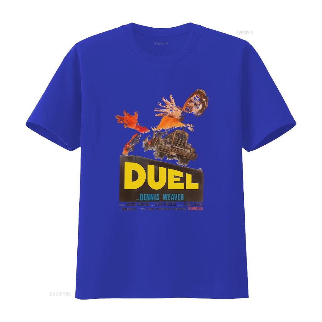 Steven Spielberg Duel Movie T Shirt Retro Horror Truck Design for Premium Quality Cotton Vintage Washed Fashion Breathable