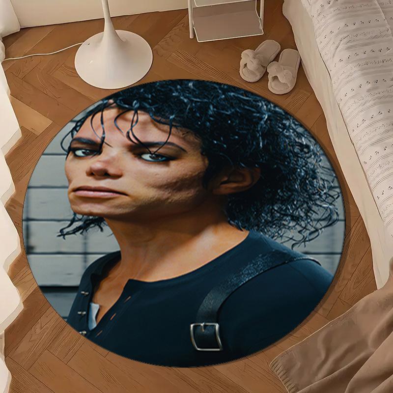 Metallic Hair Style Michael muisc Round Rug for Livingroom,Bedroom, Palyroom, Chair Rug, Area rug, Circle Carpet, Large Size Fan Christmas gift