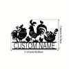 Customized Giant Rooster & Chicks Metal Wall Sculpture, Personalized Rustic Ornament for Patio, Yard, Gift, 1pc
