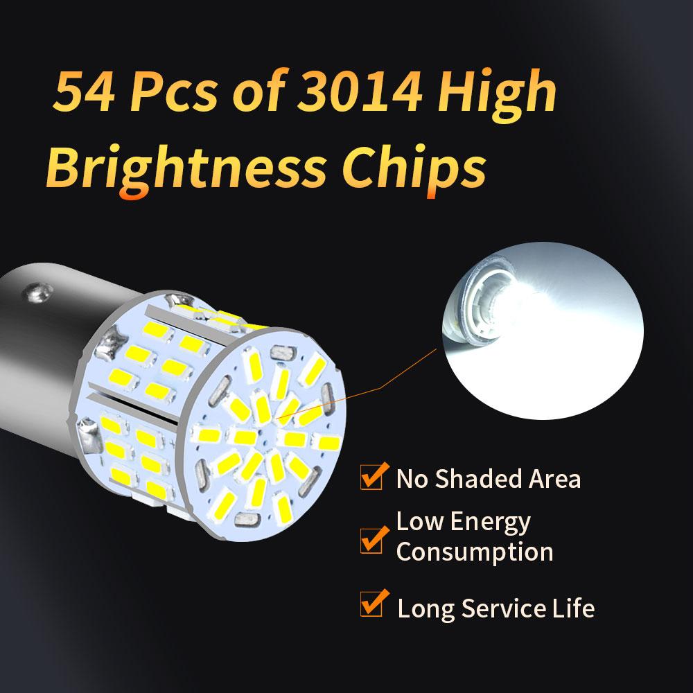 2/4/6/10PCS Ultra Bright P2MAX LED Bulbs 1156 BA15S S25 G18 P21W 1157 BAY15d P21/5W 12V White Car Brake Reverse Fog Drive Lights Back Up Lights 1