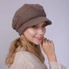 New Autumn and Winter Fleece Cap for Women Knitted Rabbit Fur Thread  Warm  Fashionable and Cold Proof Beret Hood