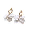 Irregular metal zircon acrylic petal stud earrings flower earrings temperament light luxury design light style decoration