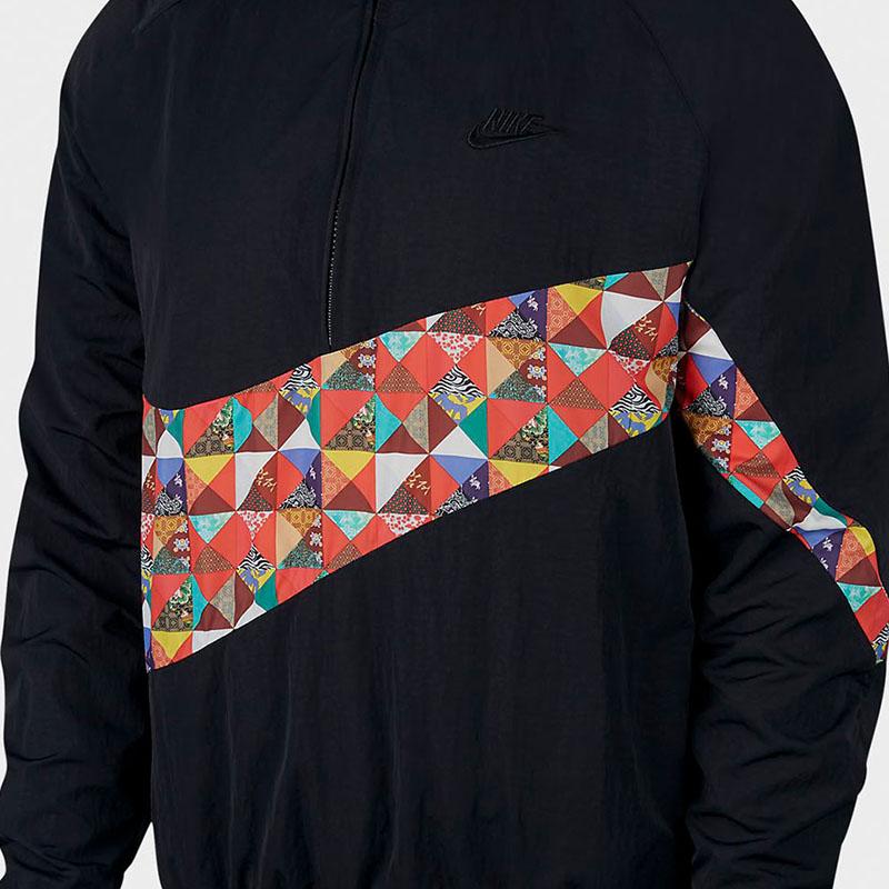 Nike Big Swoosh Logo Color-Blocked Sports Jacket Men Outerwear Black CI7690-010