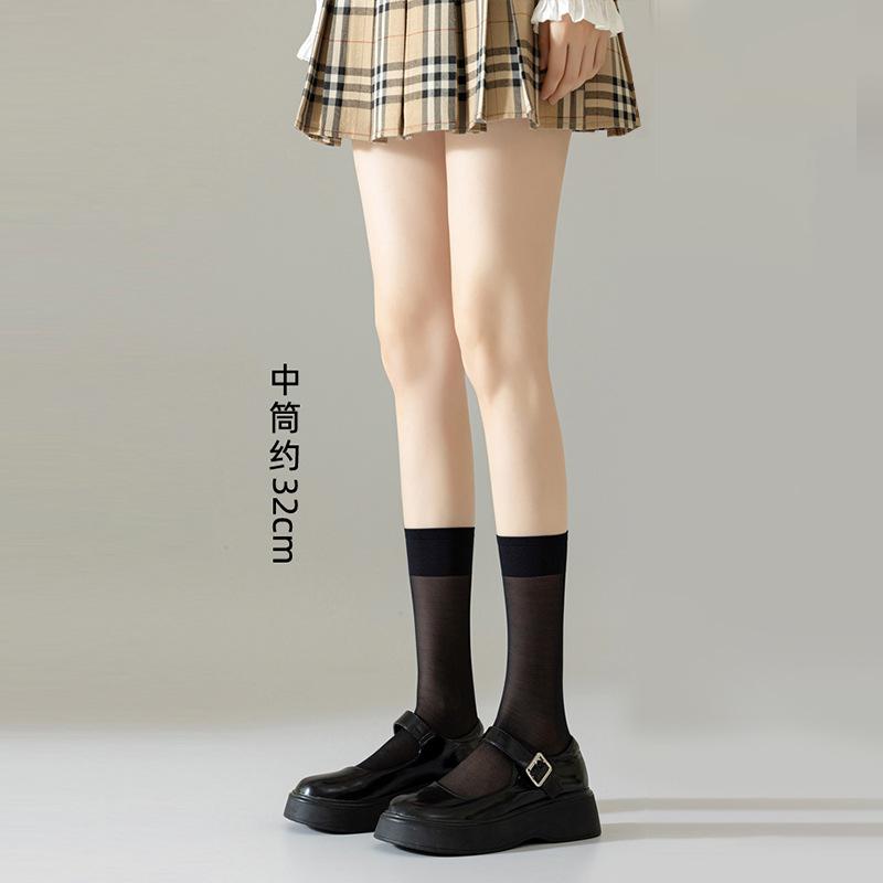 Stockings Spring And Summer Thin Women, Long Knee Socks Solid Color Anti-Hook Silk Sexy And Thin Jk Calf Socks Wholesale
