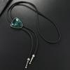 Vintage Triangular Stone Bolo Tie Cowboy Costume Accessory for Men and Women Western PU Leather Cord Necktie Necklace