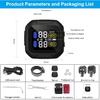 OBEST Motorcycle TPMS Tire Pressure Monitor System with 2 Silver External Sensors,USB Rechargeable IP67 Waterproof Motorcy