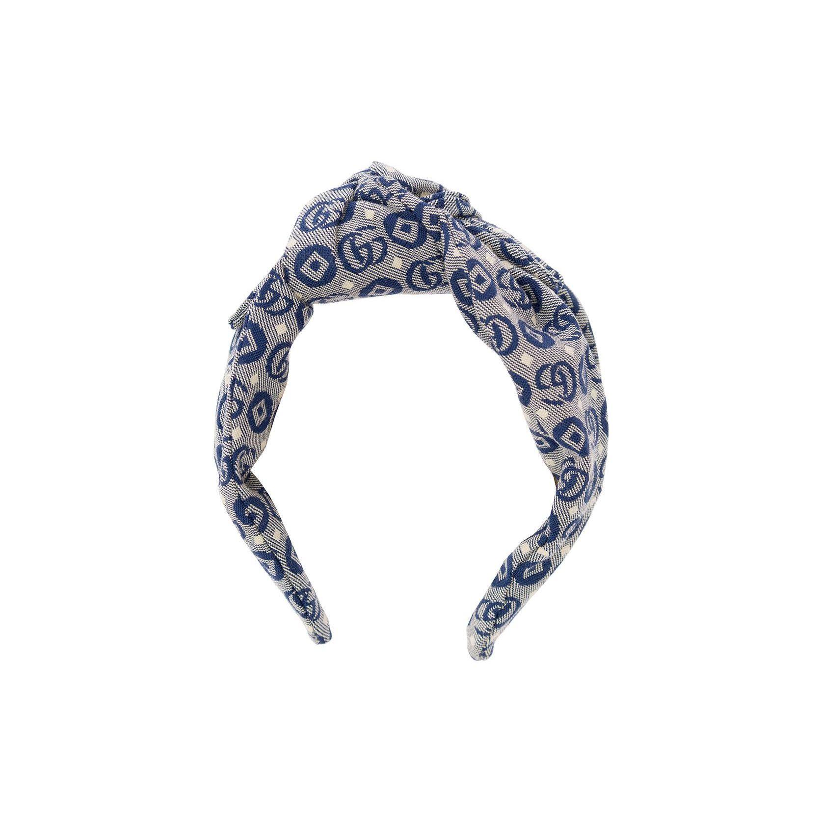 

Gucci Double G Print Knotted Cotton Headband Kids accessories Blue 683065-4HAQ1-4077 Basic Packaging-Box Not Included,M,Blue