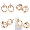 Geometric Elegant Gold Earrings For Women Contemporary Alloy Fashion Jewelry