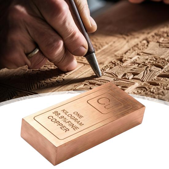 Solid Copper Bar Collectible Ornament High Purity Copper Decorative Ingot Natural Copper Decor Table Display Ornament