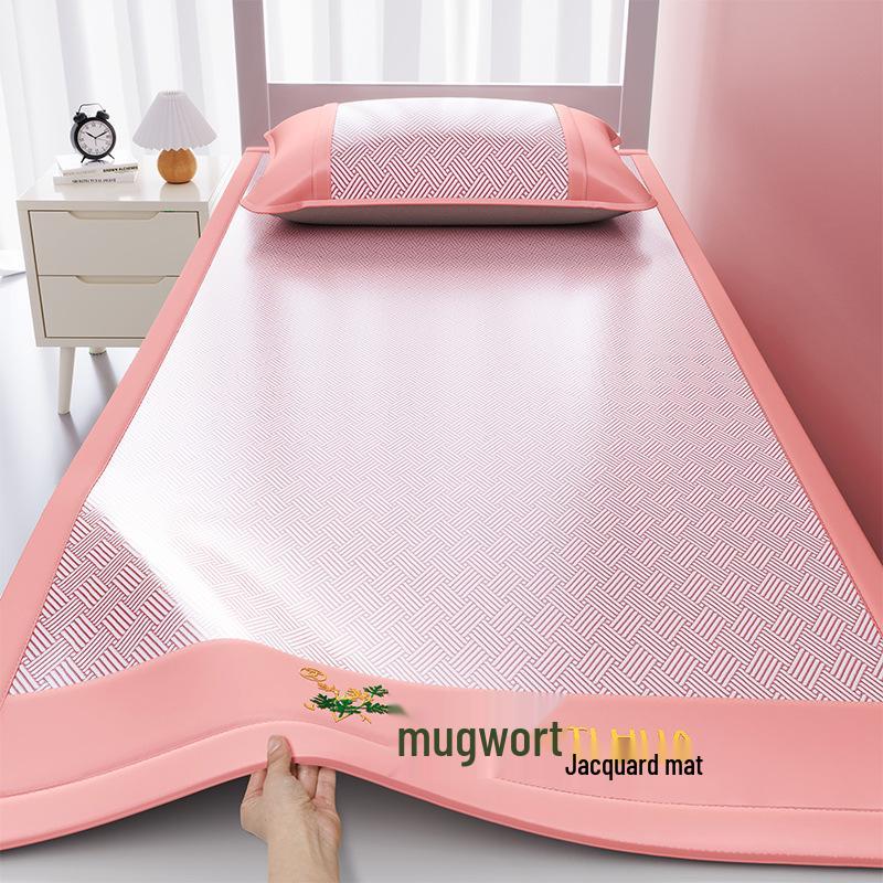 2026 A-Class Cooling Mugwort Ice Silk Summer Mat for Dorms and Homes 0.9m Two-Piece Set