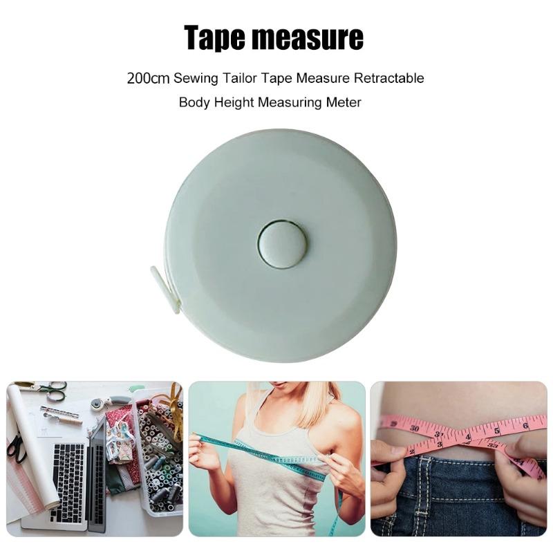 200cm/79inch Retractable Tape Measure Body Measuring Tape Portable Roll Tape for Body Fabric Sewing Tailor Cloth Measure Waist