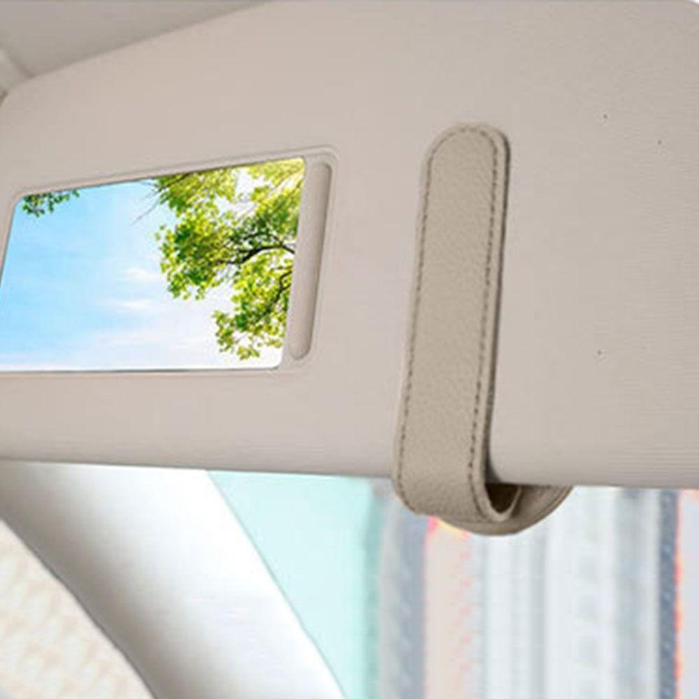 Double Clip Car Sunglasses Frame PU Leather Eyeglasses Storage Clip Ticket Card Clip  Truck