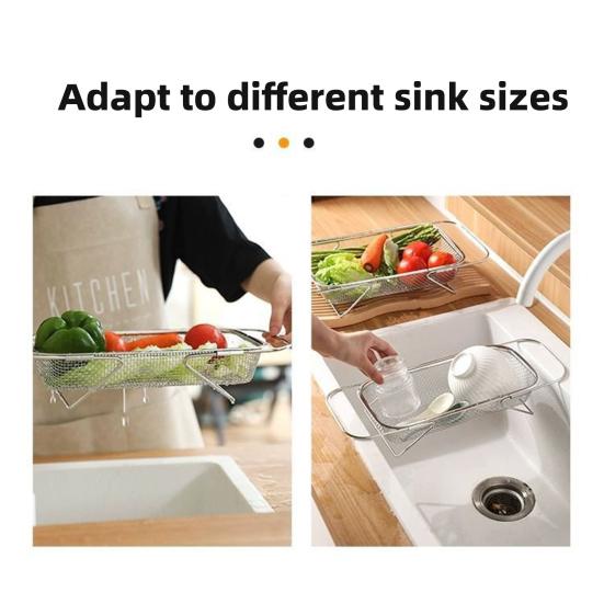 Sink Strainer Drain Basket Strong Load-bearing Retractable Design Multi-purpose Expandable Sink