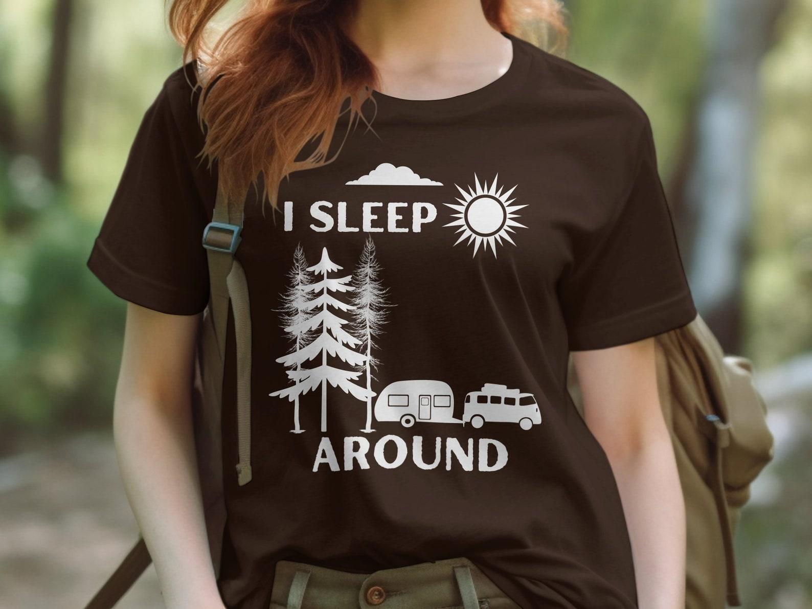 Funny Camping T-Shirt: I Sleep Around, Outdoor Adventure Tee 3XL