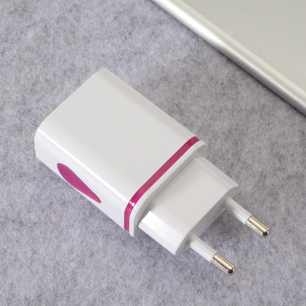 5V 2.1A EU Plug Dual USB Charger Waterdrop Design Travel Home Office Adapter Smart Fast Wall Charger for IPhone Samsung Smartphones Tablets
