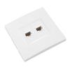 2 Port Cat 6 Ethernet Veggplate Avtakbar hunn- til hunn Ethernet Keystone-veggplate for Cat5