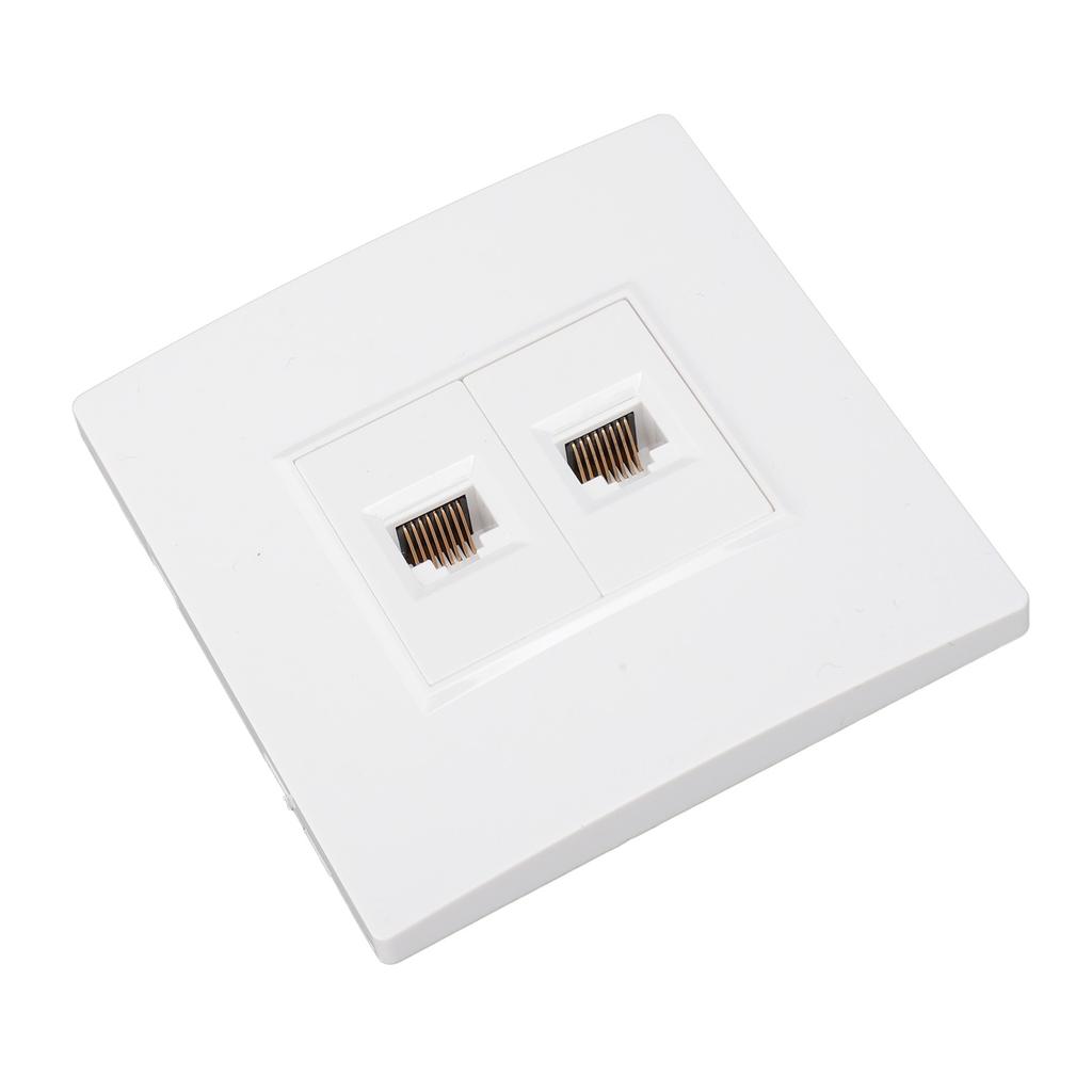 2 Port Cat 6 Ethernet Veggplate Avtakbar hunn- til hunn Ethernet Keystone-veggplate for Cat5
