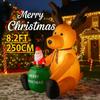 8.2FT LED Light Xmas Inflatable Reindeer Santa Claus Toys Yard Party Decoration Home Ornaments Supplies Christmas Holiday Gifts