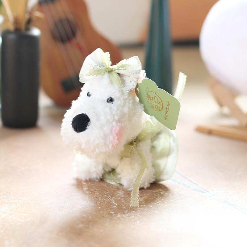 Cute West Highland Terrier Plush Keychain With Soft Short Pile For Bag Decoration And Gift