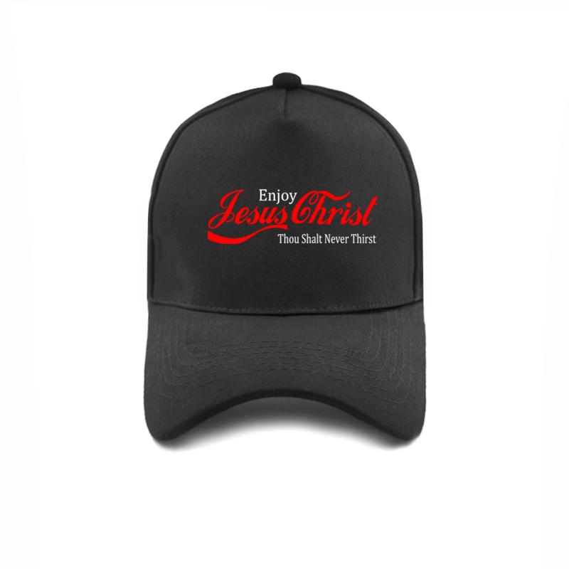 

Enjoy Jesus Christ Thou Shalt Never Be Thirsty Baseball Caps Summer Sun Fashion Adjustable Snapback Christian Hats MZ-360 Adjustable