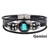 Vintage 12 Constellation Starry Leather Bracelet Multilayer Wrap Leather Bangle Birthday Gift