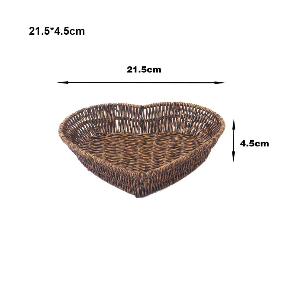 Retro Woven Imitation Rattan Fruit Plate  Wedding Candy Flower Storage