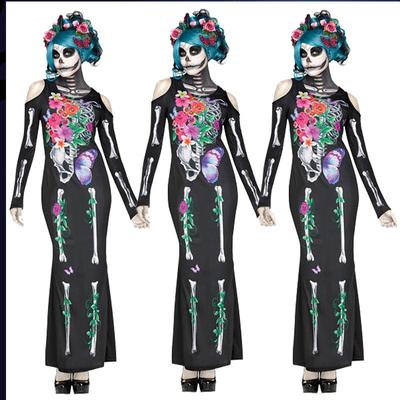 New Halloween Skull Costume Zombie Dress Undead Bar DS Stage Costume Party Dress Up
