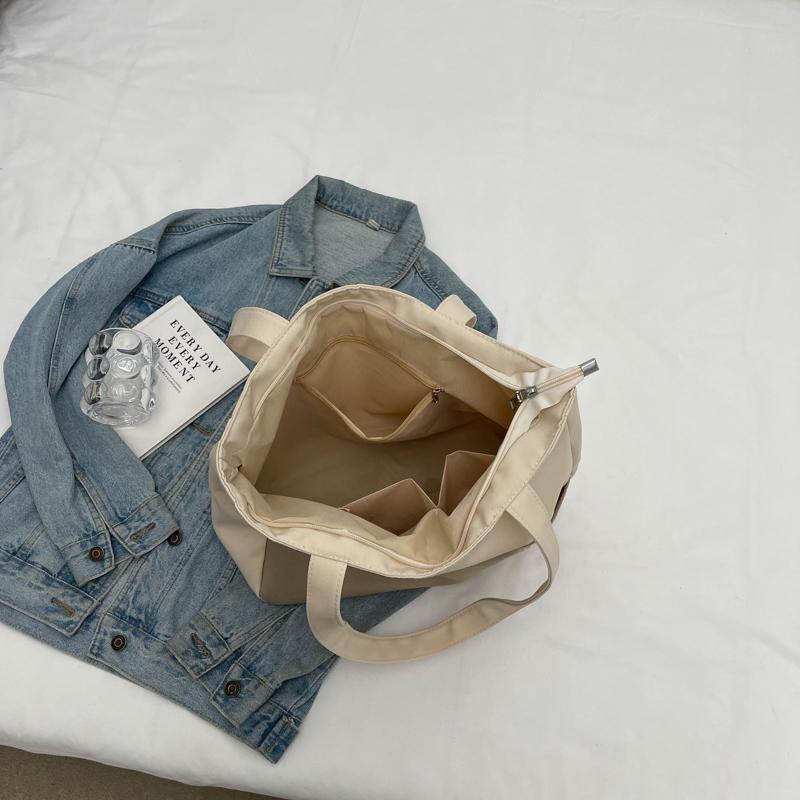 Kontrastowa torba damska duża pojemność torba tote lekka studencka torba na ramię do klasy