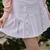 CHALLENGER Women'S Detailed Variation Stretch Pleated Culottes White