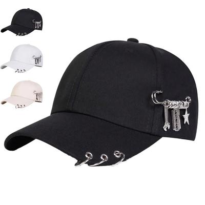 Unisex  Iron Ring Baseball Caps Spring Autumn Outdoor Sunscreen Hat Adjustable Casual Trucker Hats