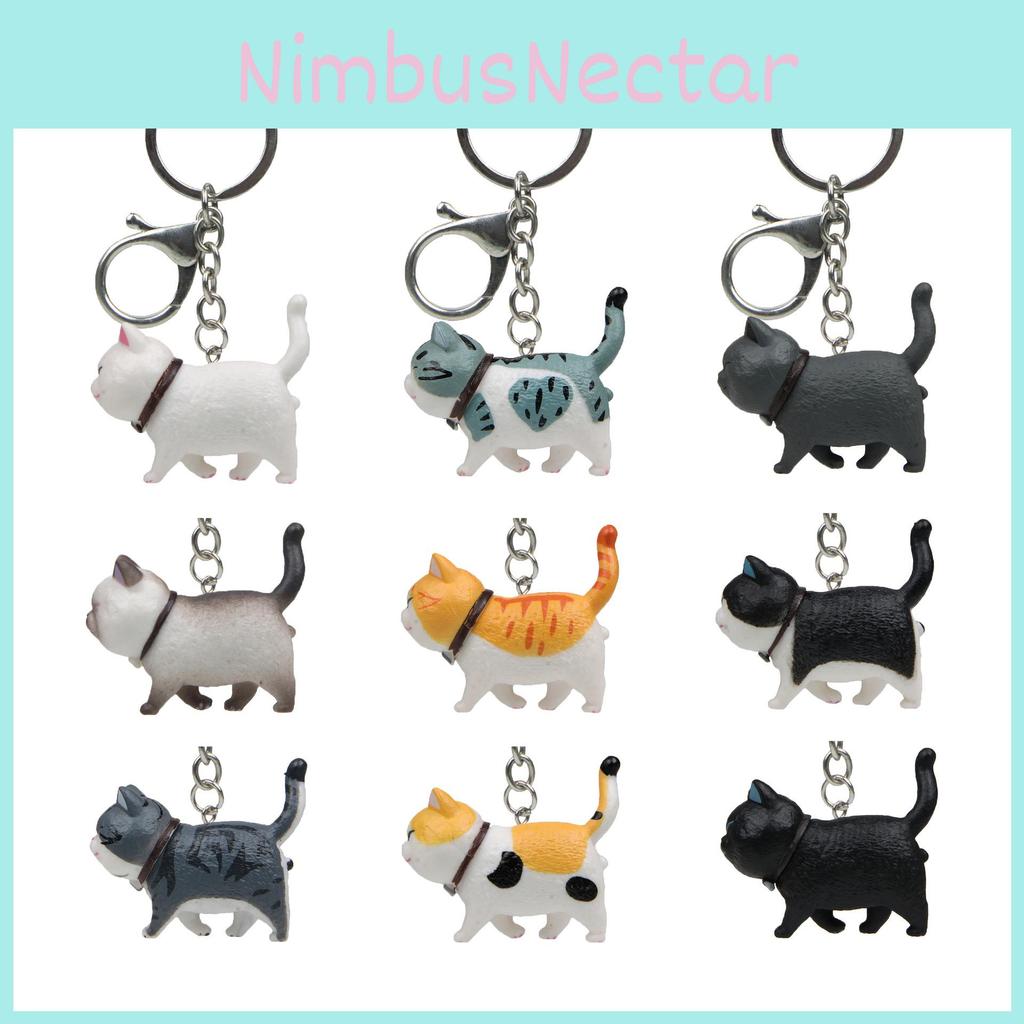 Pvc Cat Keyring Animal Figurine For Birthday And Festival Presents