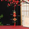 Lunar New Year Lucky Hanging Ornament with Red Tassel Golden Charm Festive Portable Decor for Travel Hotel Room Spring Festival