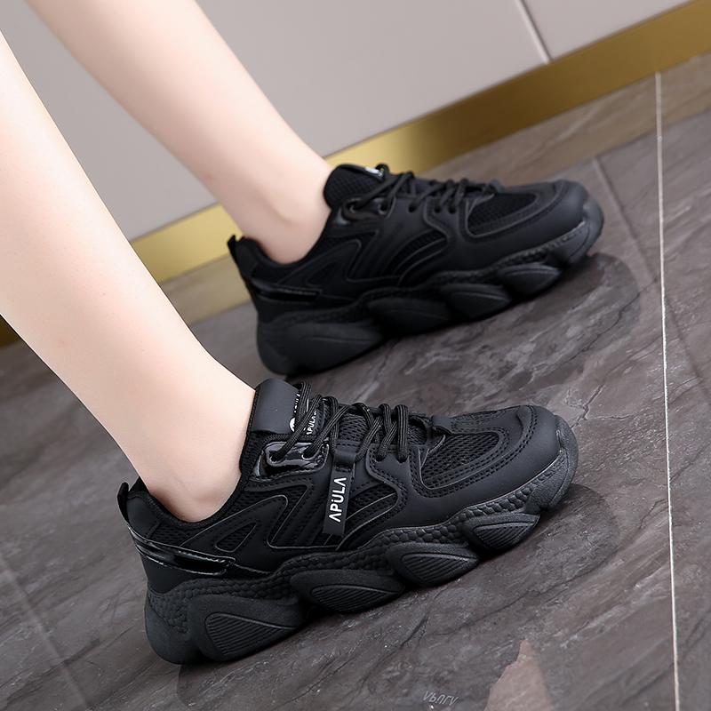 Kokosnuss Frühling und Sommer neue Sportschuhe weiche Sohle Laufen leicht Freizeit alles schwarze Schuhe