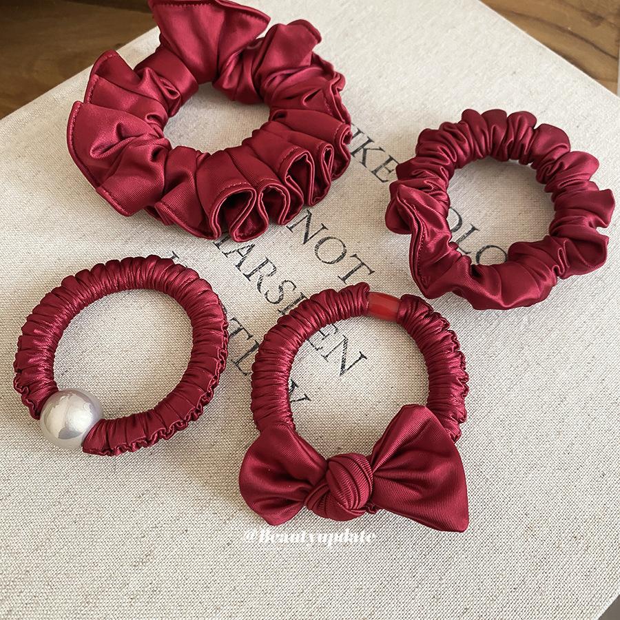 Bandeau élastique plissé en satin, tempérament élégant et doux, corde à cheveux queue de cheval, bandeau pour femmes