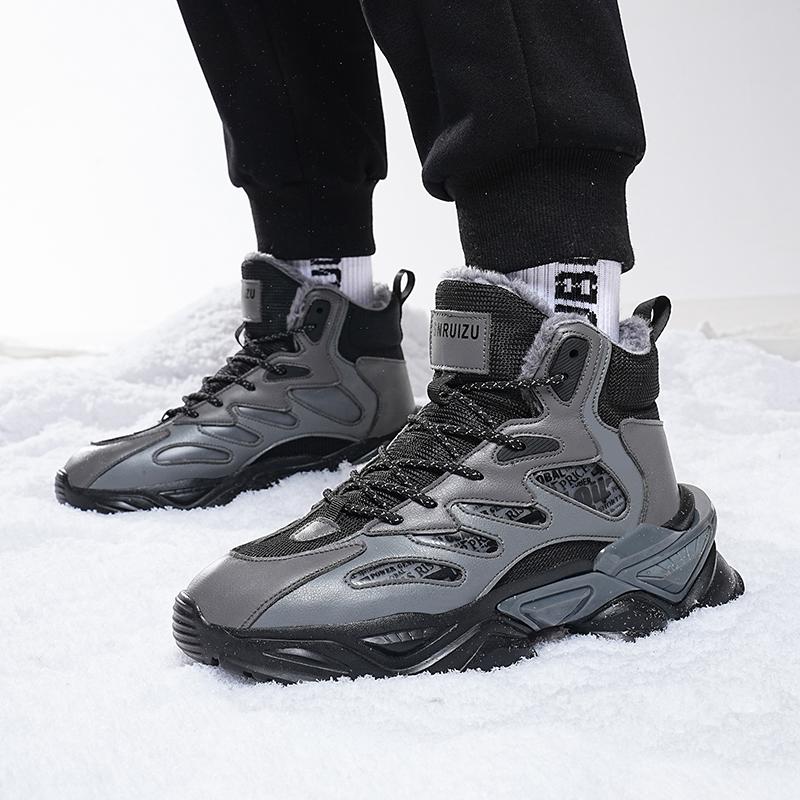 Stivali da uomo 2024 Nuove pantofole invernali Calde scarpe da uomo Impermeabili antiscivolo Sneakers in peluche Scarpe da tennis maschili Stivali da uomo Sneakers invernali