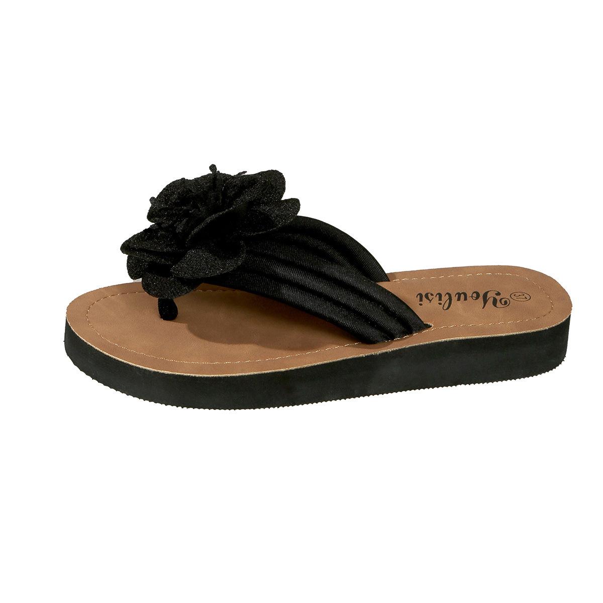 Plus Size Women s Floral Thick-Soled Summer Flip-Flops: Lightweight Casual Beach Shoes 2025 45